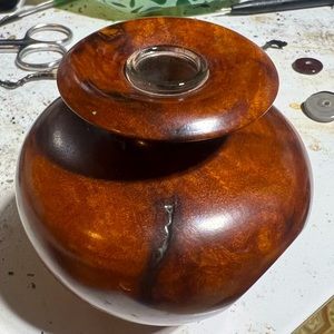 California handcrafted MUIR Woods Manzanita vase. Hand signed.
